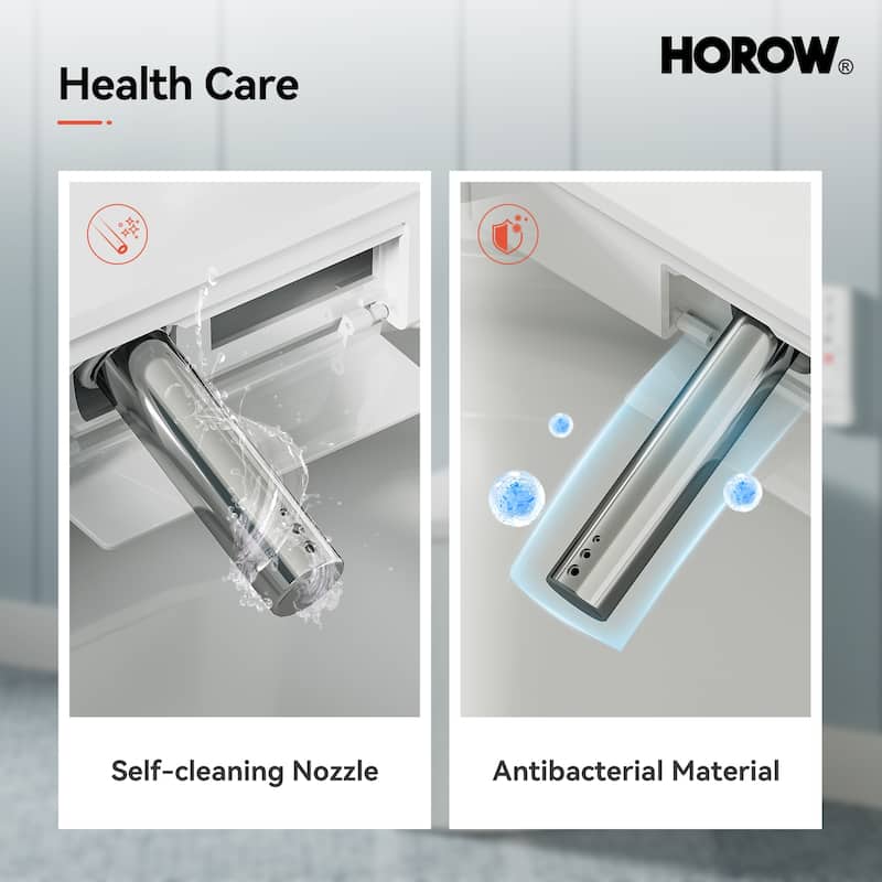 HOROW Tankless Elongated Smart Bidet Toilet with Heated Seat, Warm Water Washing and Remote Control