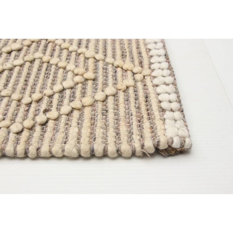 ECARPETGALLERY Braid weave Sienna Cream Wool Rug - 6'1 x 8'11