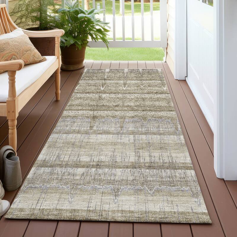 Machine Washable Indoor/ Outdoor Chantille Abstract Ombre Rug