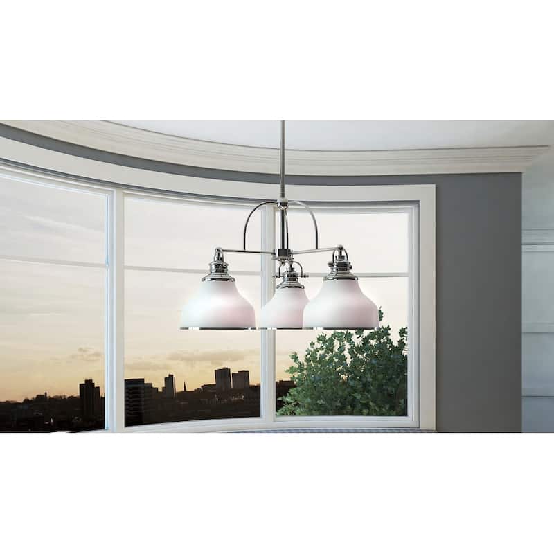 Quoizel Grant 3-Light 16" Transitional Chandelier in Brushed Nickel