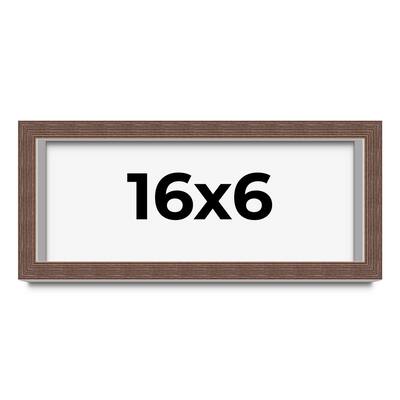 16x6 Shadow Box Frame Brown | 1.125 inches Deep Real Wood Rustic