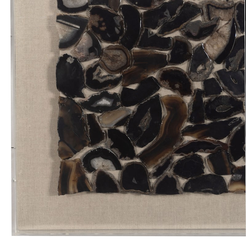 HUJI Dark Agate Collection Wall Décor in Acrylic Shadow Box - 15.8"x15.8"x2"