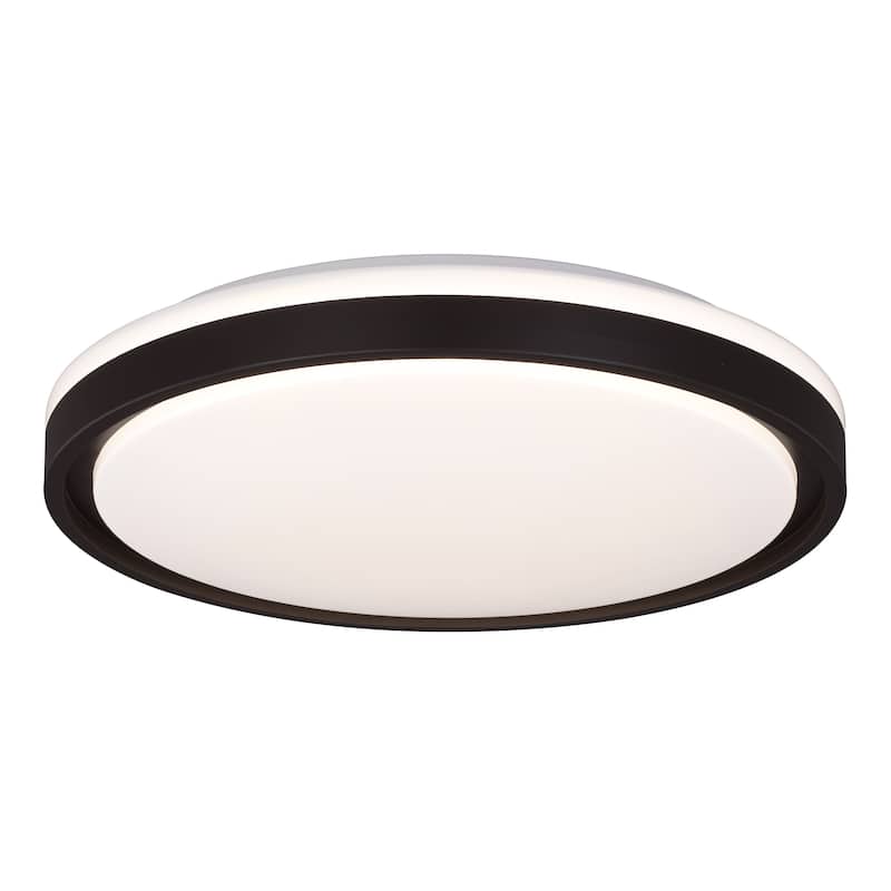 Ellie 16.25-in W Integrated LED Bronze Contemporary Flush Mount Ceiling Light Fixture - 16.25-in W x 2.75-in H x 16.25-in D