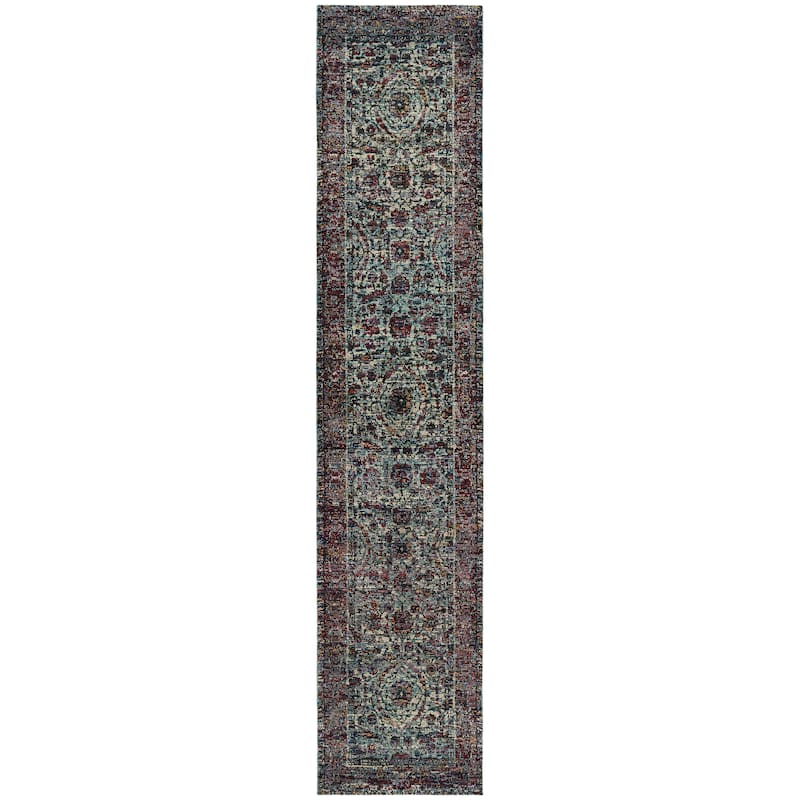 Style Haven Adalynn Bordered Floral Traditional Area Rug - 2'6" x 12' Runner - Runner/Rectangle