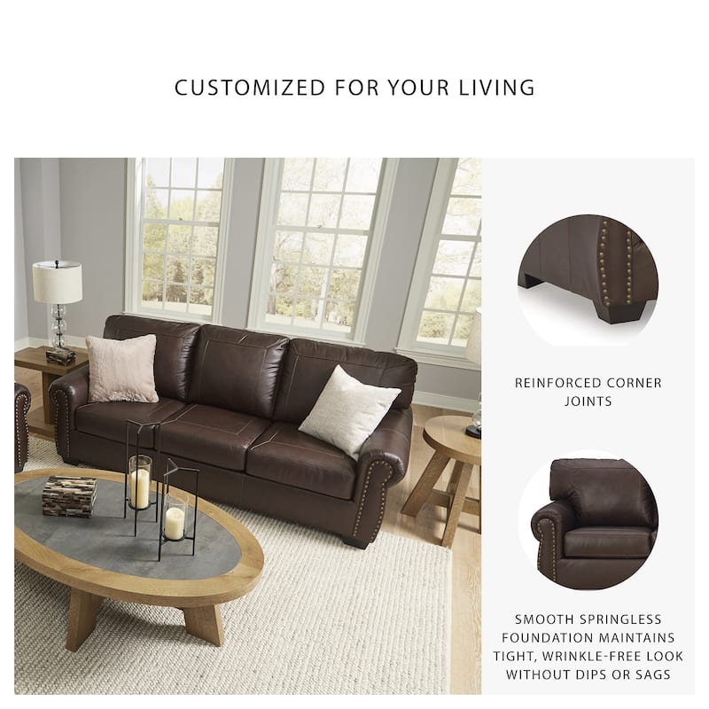 Signature Design by Ashley Colleton Dark Brown Sofa - 92"W x 40"D x 39"H
