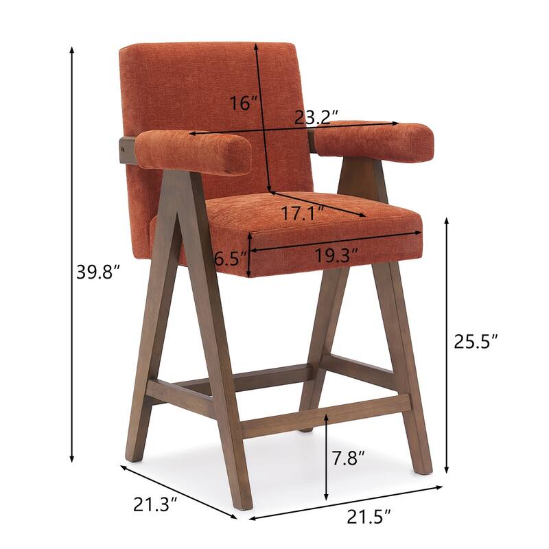 Contemporary Upholstered Counter Height Stools Single