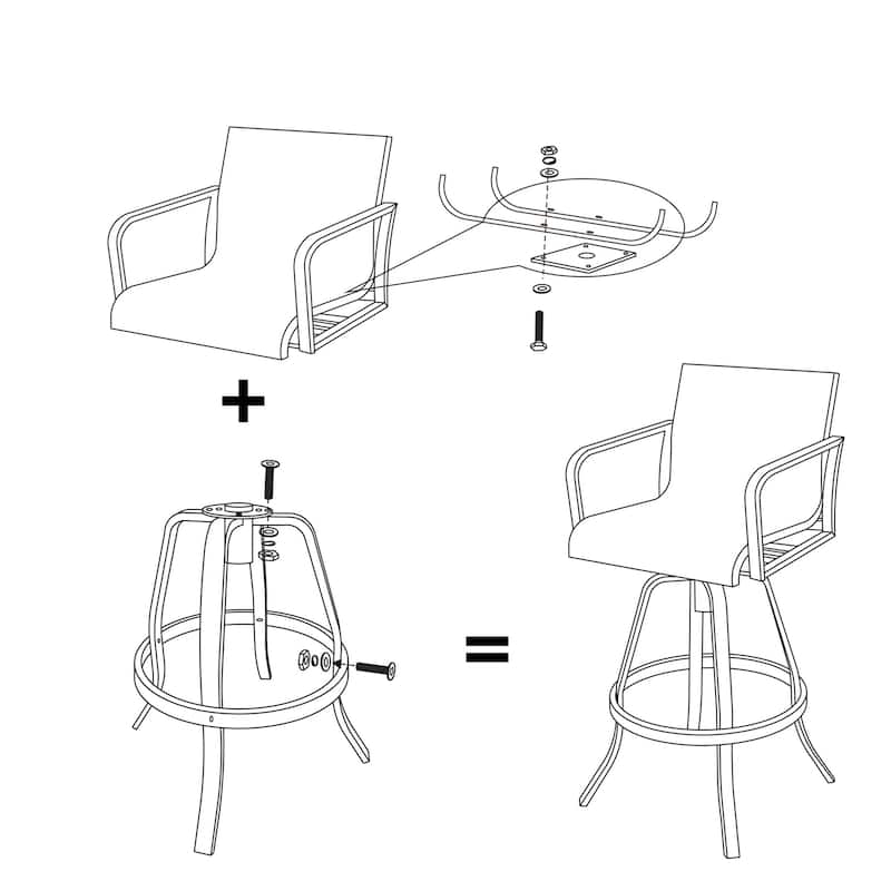 Pellebant Outdoor Aluminum Swivel Barstool Patio Bar Stools with Sunbrella Fabric - 18.31"Lx18.31"Wx43.31"H