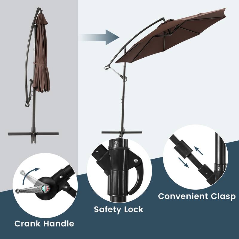 Weller 10-foot Offset Cantilever Hanging Patio Umbrella