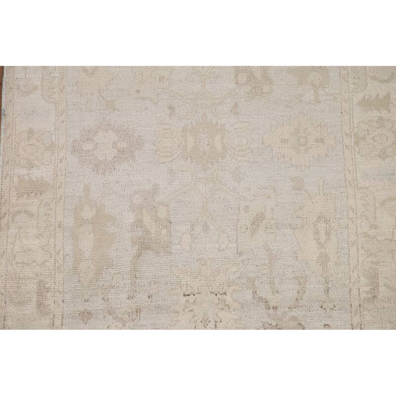 Hand Knotted Oriental 100% Wool Carpet Transitional All-Over Beige & Ivories Oushak Area Rug - 6' 1'' X 3' 9''