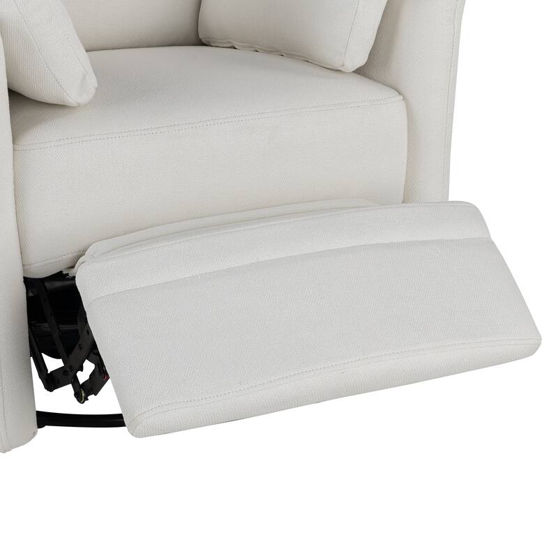 Modern 360 Degree Swivel Rocker Recliner Chair with Pillows
