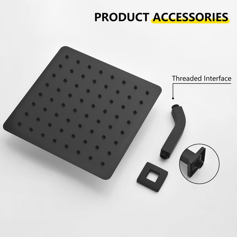 8" Square High Pressure Rain Shower Head,304 Stainless Steel Rain Shower Head - 8"X8"