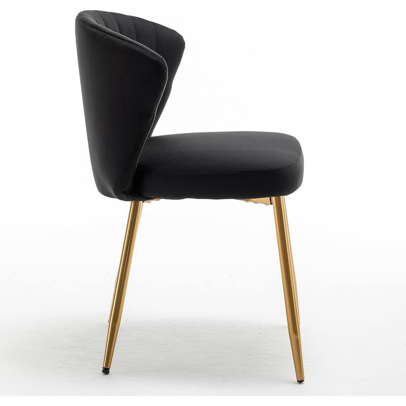 Modern Velvet Accent Chair with Channel-Tufted Design Comfortable and Trendy Armless Seat