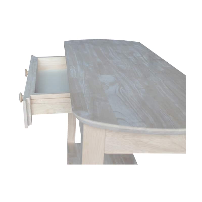 Unfinished Solid Parawood Philips Oval Sofa Table