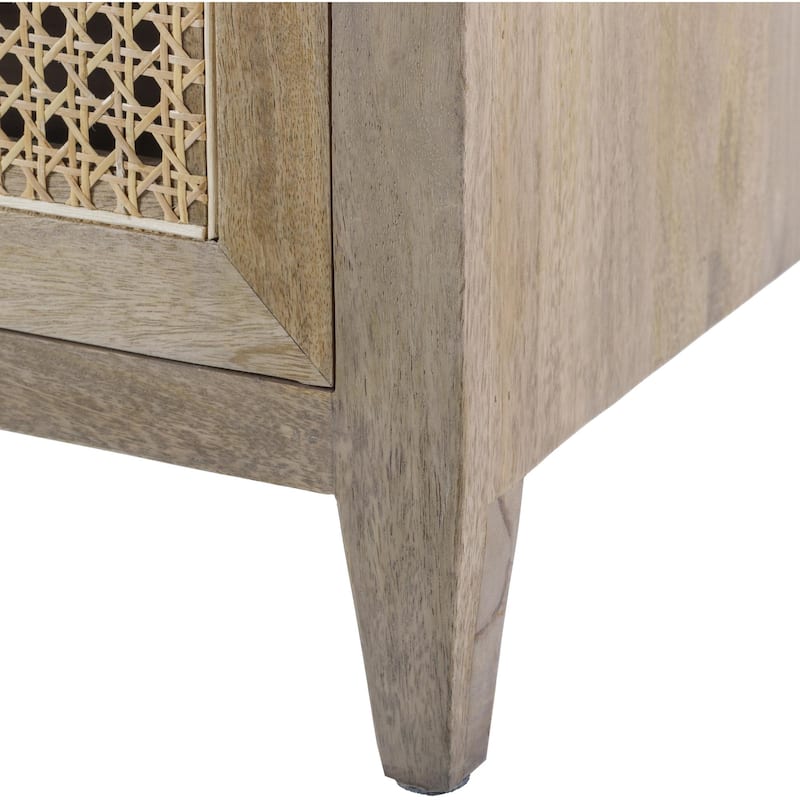 Mile Wood and Rattan Sideboard