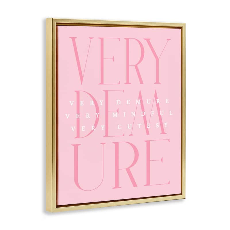 Stupell Elegant Pastel Very Demure Framed Floater Canvas Wall Art Design By Lil' Rue