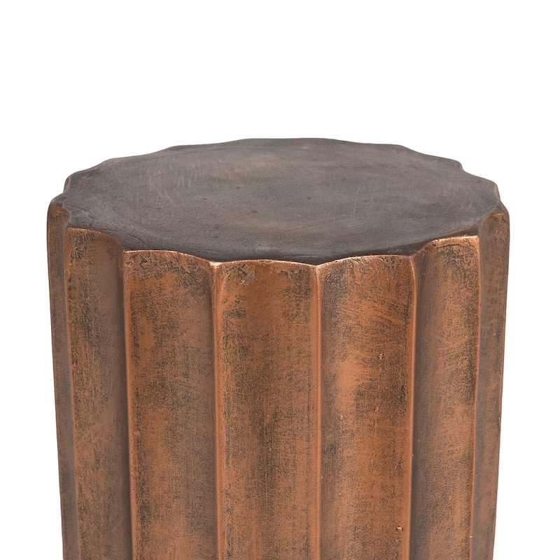 Round Cement Side and End Table, Outdoors & Indoors