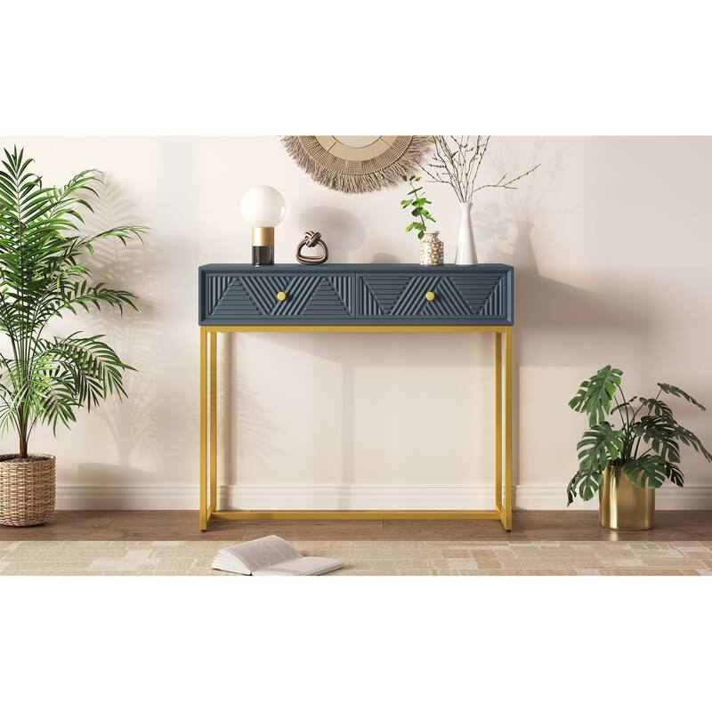 Modern Sleek Console Table with Storage - Grey