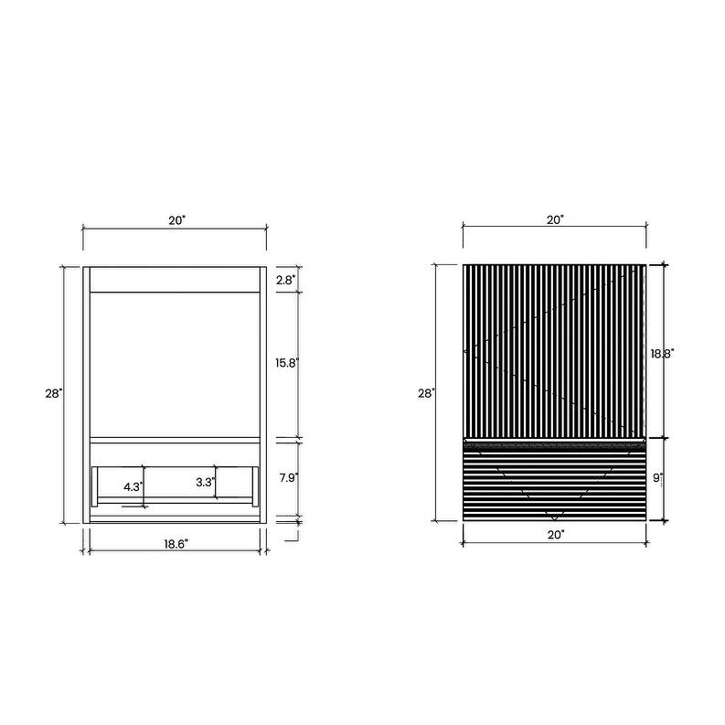 Small Bathroom Vanity with Sink, Fluted Bathroom Vanity with 1 Drawer, Bathroom Storage Cabinet with Soft-Close Door
