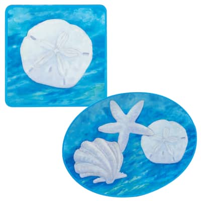 Certified International Ocean Beach Melamine 2 Piece Platter Set - 18" x 13.5"