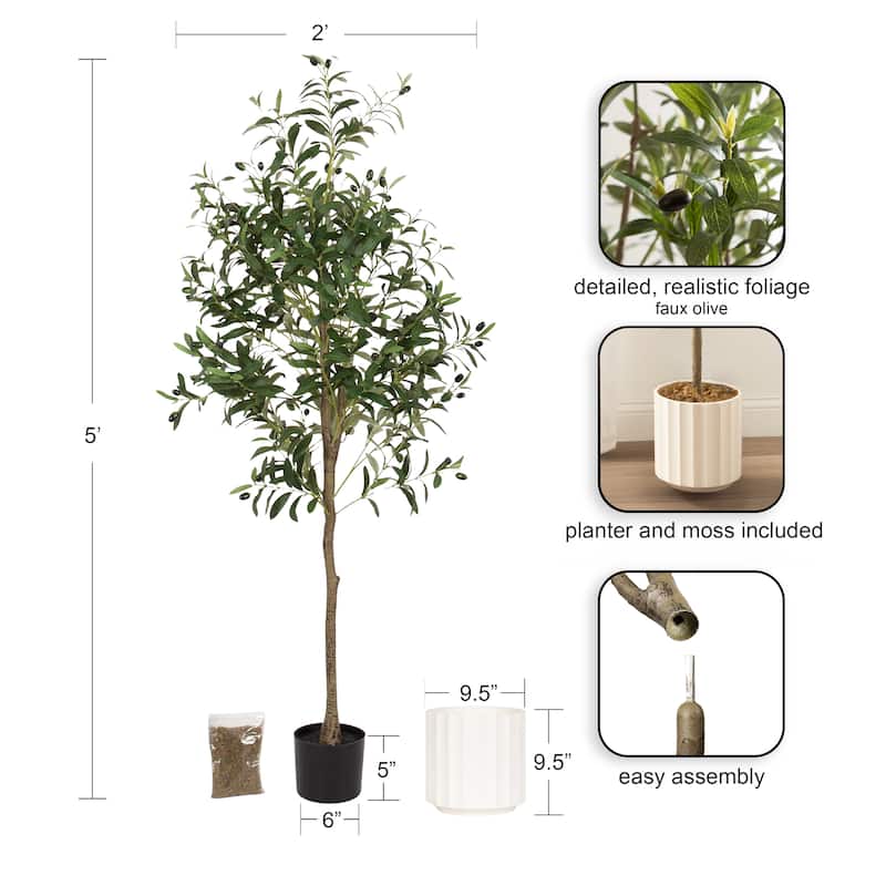 Kate and Laurel Oliveira Faux Olive Tree