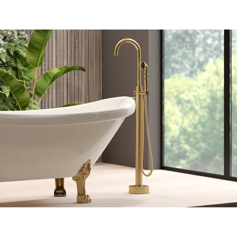 Neptune Single Handle Floor Mounted Gooseneck Freestanding Tub Filler