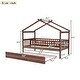 preview thumbnail 28 of 30, Twin Size House Bed for Kids, Wooden House Bed Twin with Trundle
