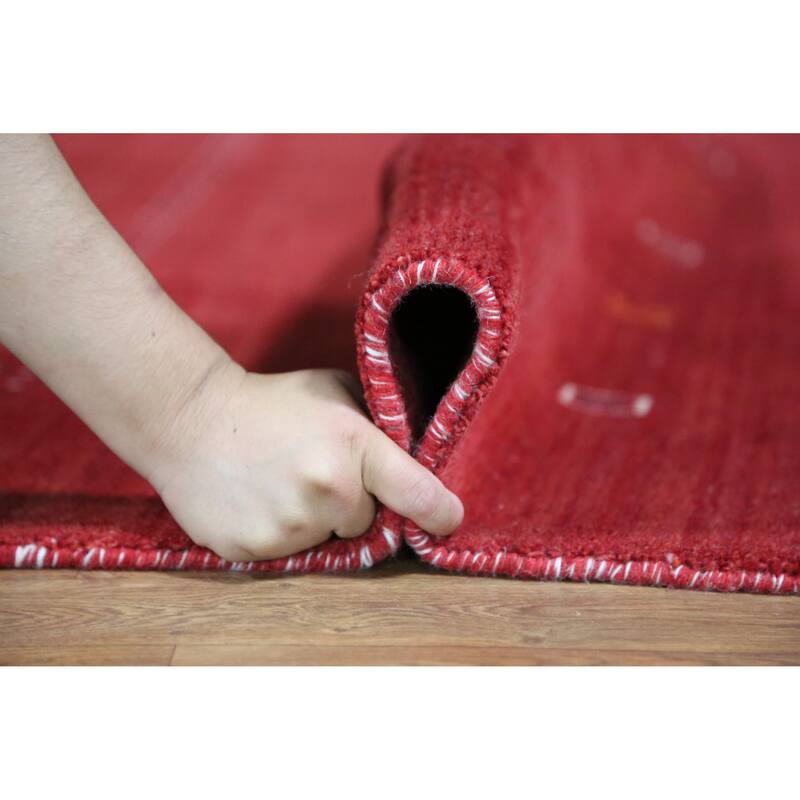 Hand Knotted Oriental 100% Wool Carpet Tribal Tribal Red Gabbeh Area Rug - 11' 4'' X 8' 2''