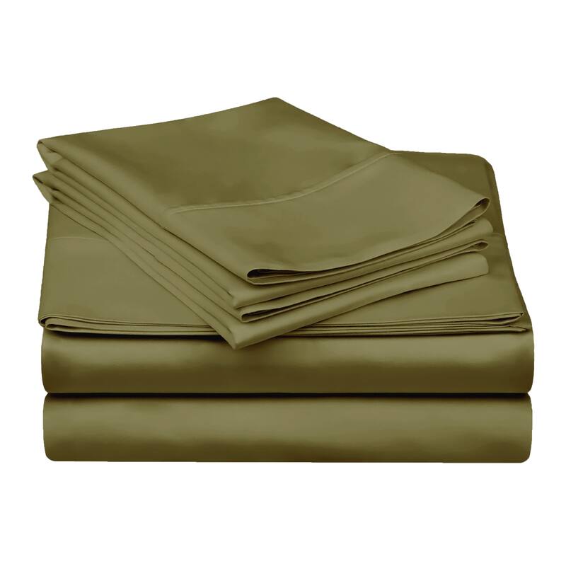 Superior Egyptian Cotton Sateen 300-Thread Count Solid Sheet Set- Split King