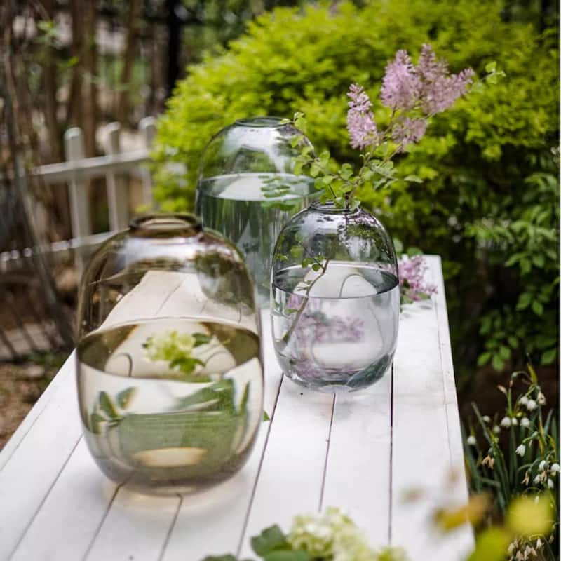 RusticReach Modern Clear Glass Vase