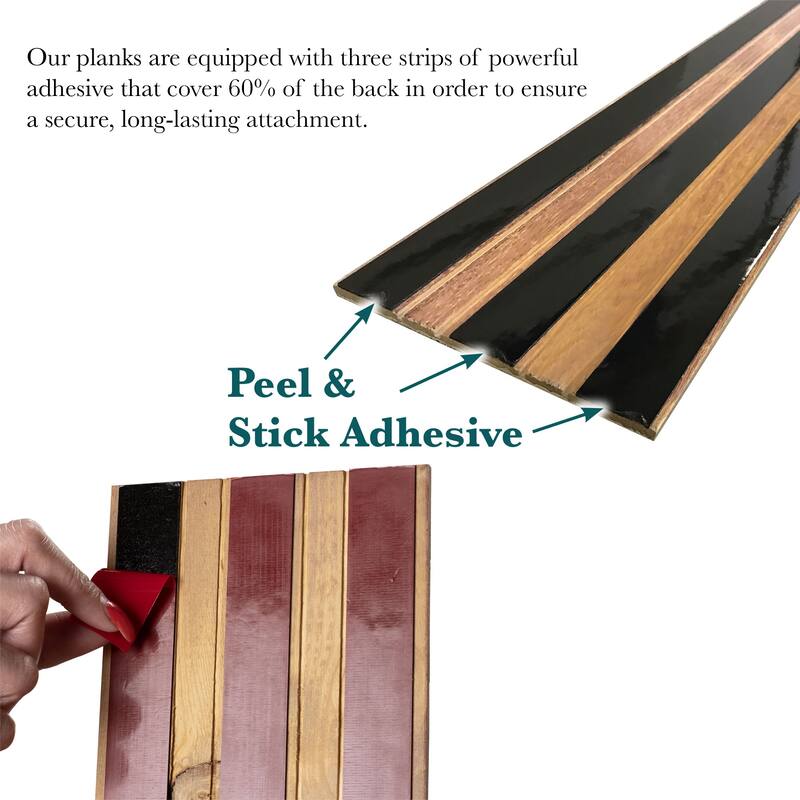 1.6 Sq Ft Pine Wood Wall Panels Peel & Stick Wooden Planks Brown