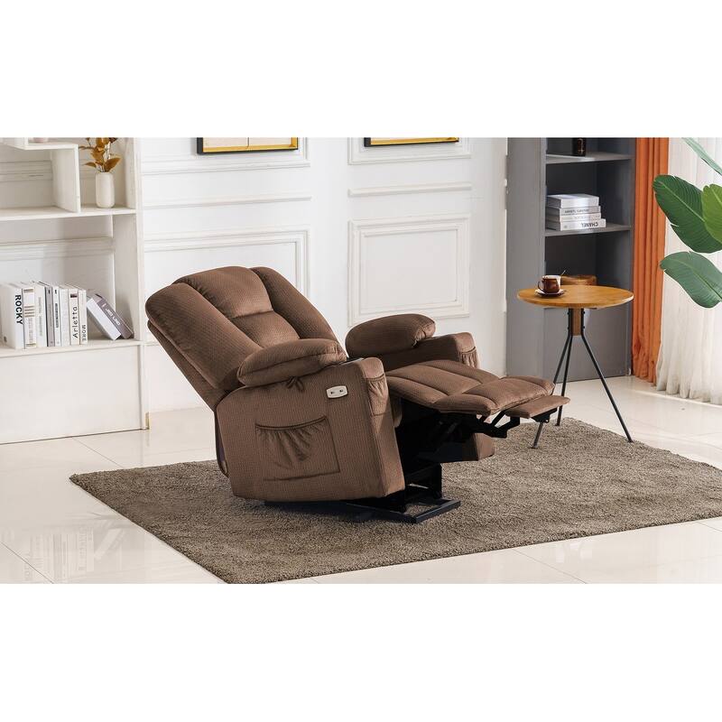 MCombo Small Power Lift Recliner Chair with Massage and Heat for Short Elderly People, Fabric 7569