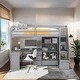 preview thumbnail 2 of 35, Twin Size Loft Bed with Desk and Drawers, Cabinet and Staircase, Gray