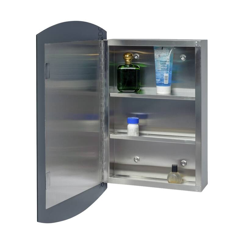Stainless Steel Medicine Cabinet with Mirror 24" x 16" Triple Shelf Medicine Cabinet with Mounting Hardware
