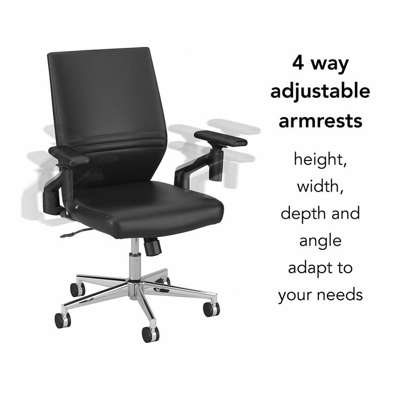 Laguna Mid Back Leather Office Chair by Bush Business Furniture