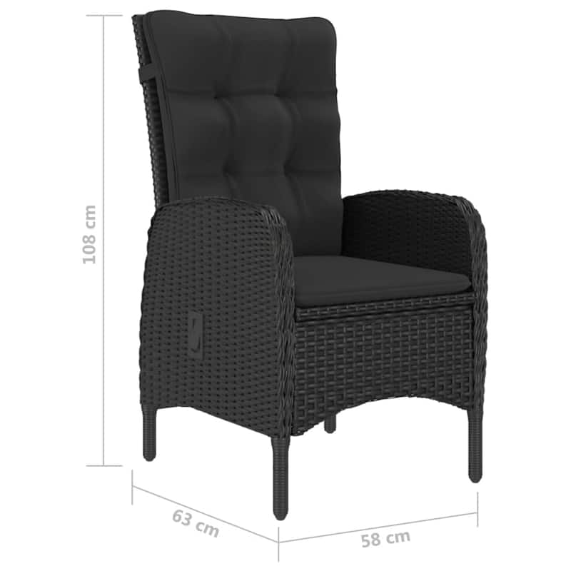 vidaXL Solid Acacia Wood Patio Bistro Set 3 Piece Poly Rattan Multi Colors - 16.3" x 16.3" x 16.9"