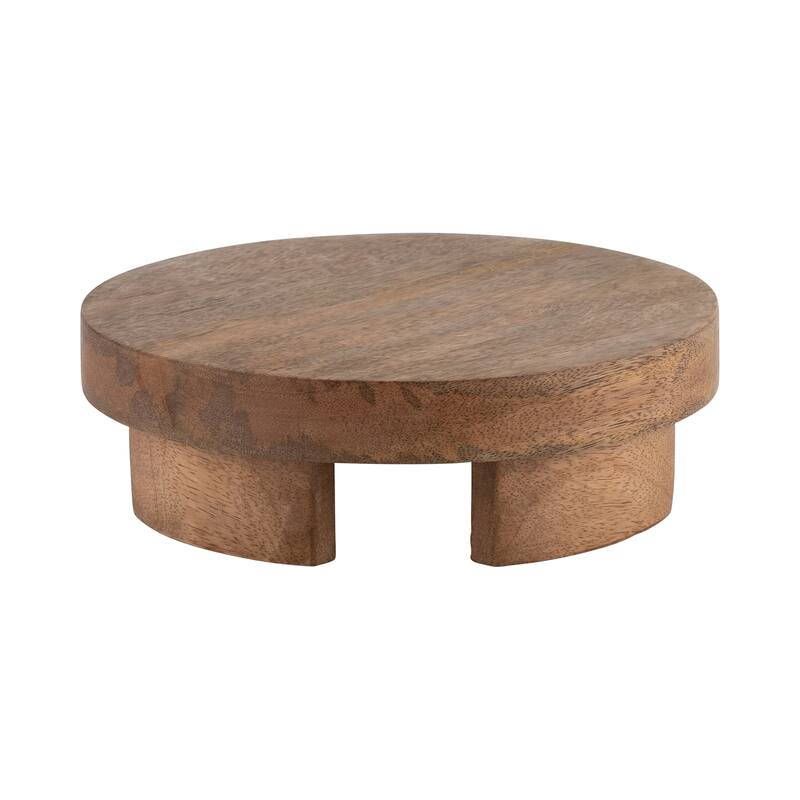 Sagebrook Home Neutral Farmhouse Wood Riser Tray - 10" x 10" x 3"