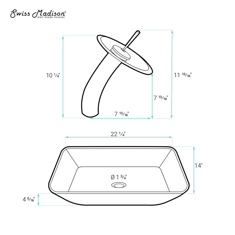 Vincennes Rectangular Glass Vessel Sink With Faucet, Ember Red 22.2