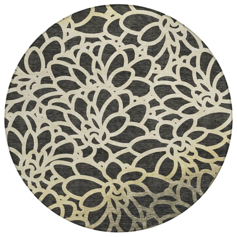 Machine Washable Indoor/ Outdoor Floral Craze Chantille Rug