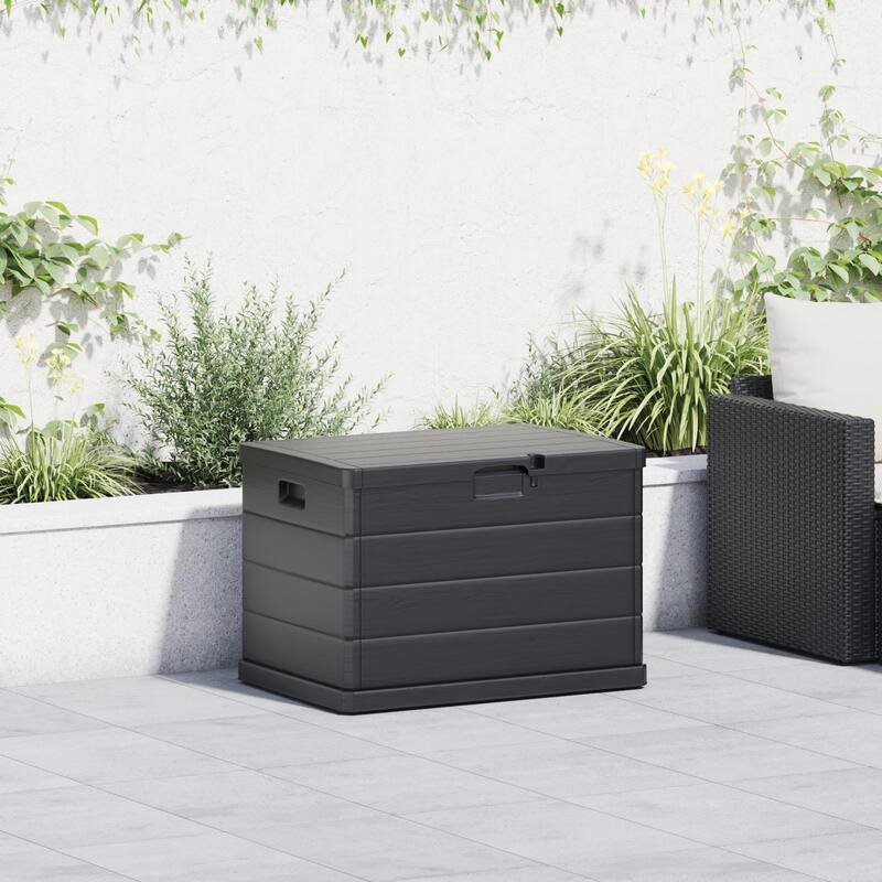 vidaXL Garden Storage Box - Anthracite, 30.5 x 21.5 x 20.9 in, Plastic, 170 L - 30.5 x 21.5 x 20.9 in