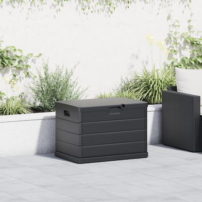 vidaXL Garden Storage Box - Anthracite, 30.5 x 21.5 x 20.9 in, Plastic, 170 L - 30.5 x 21.5 x 20.9 in