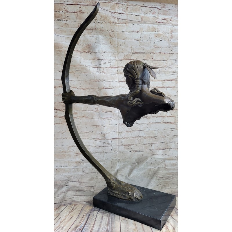 Native American Indian Archer Abstract Bronze Statue Sculpture Figure Mario Nick 33 Inches X 22 Inches