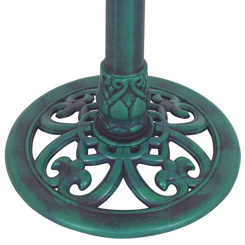 Costway Green Pedestal Bird Bath Feeder Freestanding Outdoor Garden
