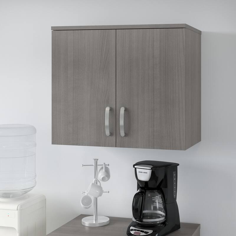 Universal Wall Cabinet with Doors by Bush Business Furniture - Platinum Gray