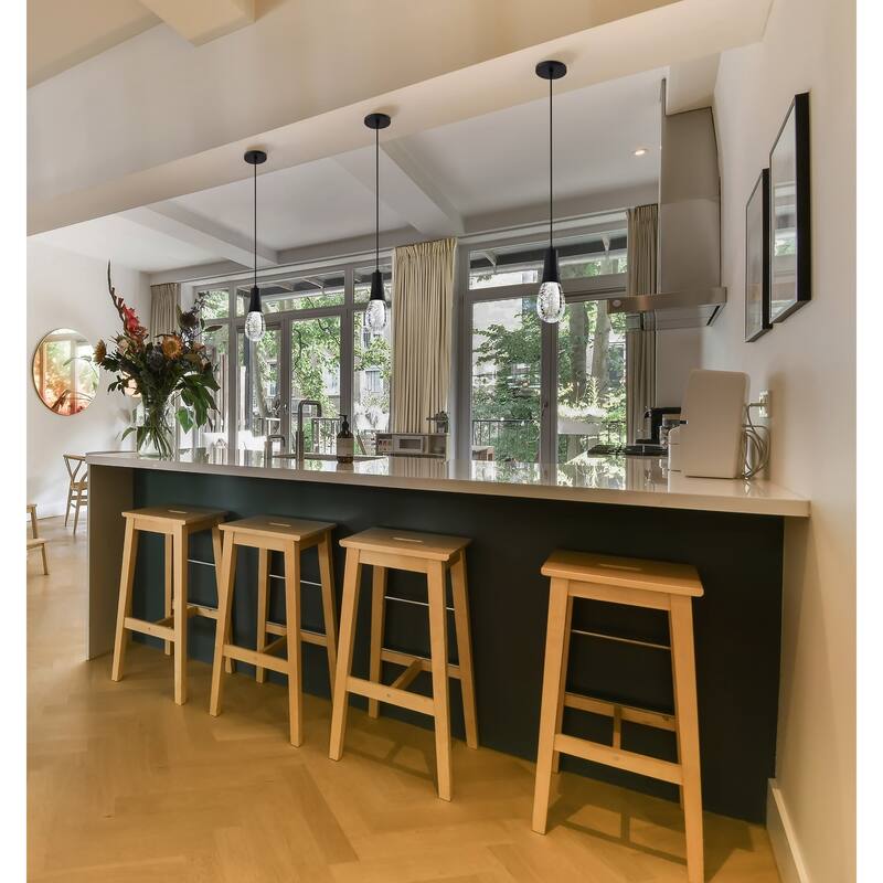 Lacey 4 Inch LED Pendant RGB/TW Starfish Enabled Matte Black with K9 Bubble Crystal