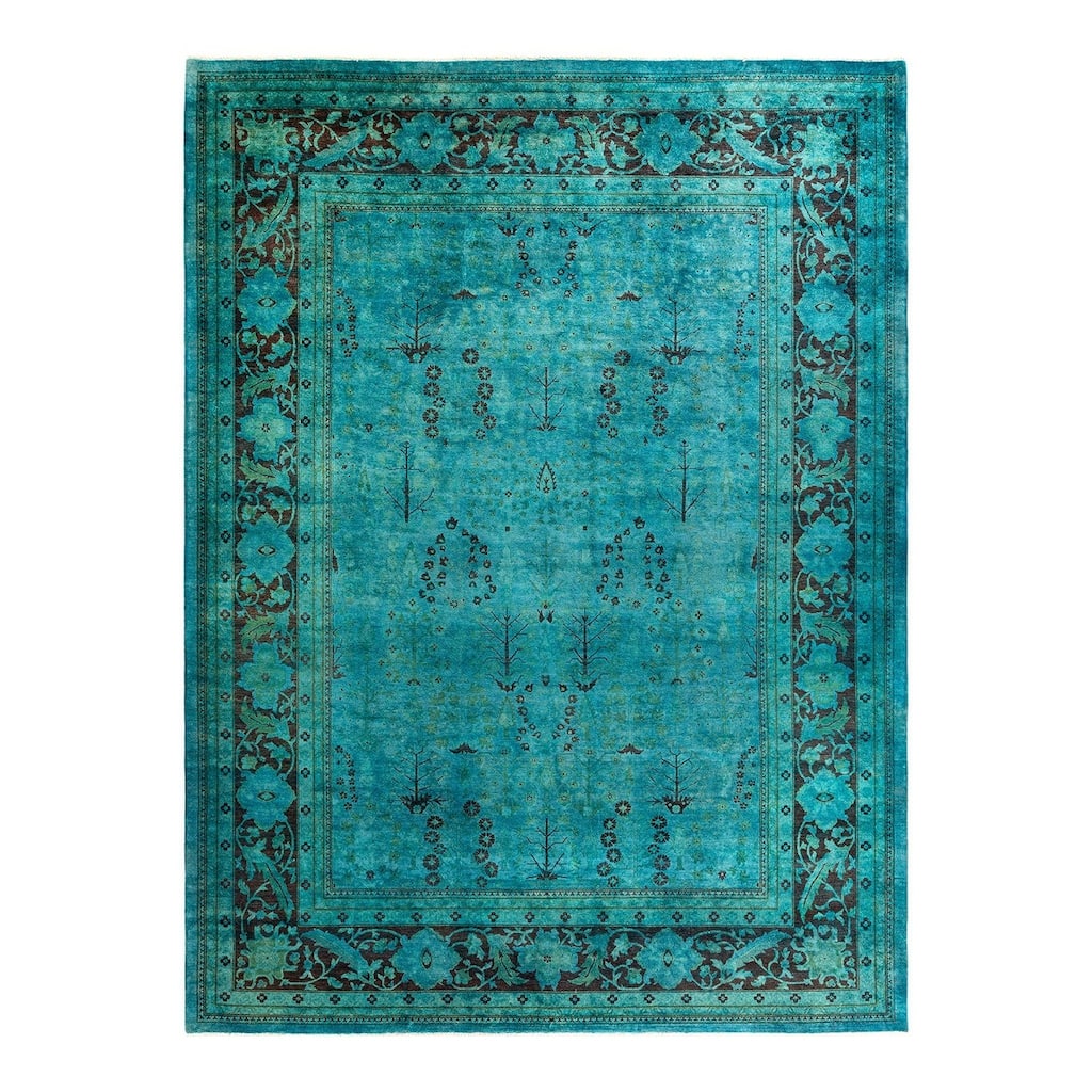 Contemporary Overdyed Wool Hand Knotted Area Rug - 9' 0" x 12' 0"