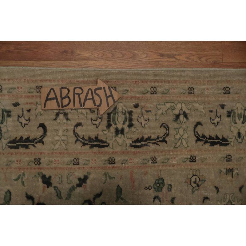 Hand Knotted Oriental 100% Wool Carpet Traditional All-Over Beige & Ivories Ziegler Area Rug - 8' 9'' X 6' 1''