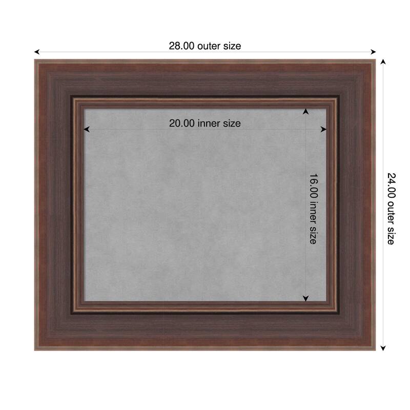 Amanti Art Moab Brown Bronze Framed Magnetic Board - 28 x 24 in
