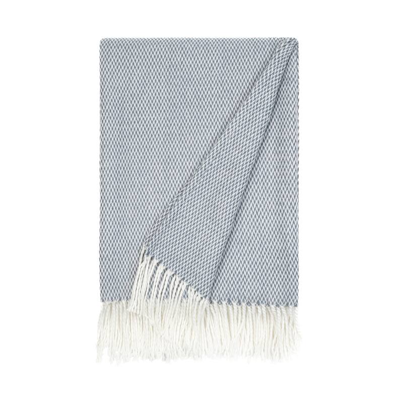 Becky Cameron Throw Blanket Herringbone with Fringed Edges