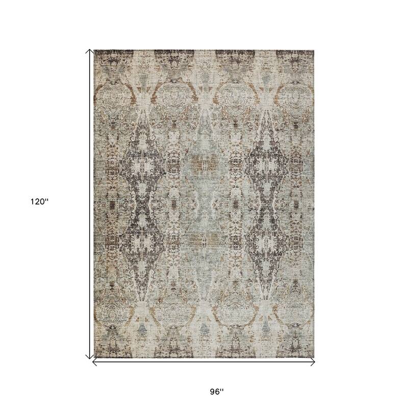 HomeRoots Floral Transitional Rectangle Outdoor Rug