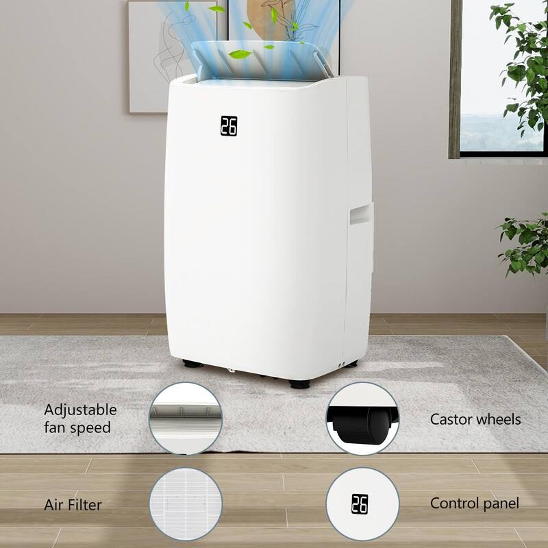 Portable Air Conditioner - 12000 BTU, Cools Up To 350 sq. ft, 4-in-1 with Window Kit